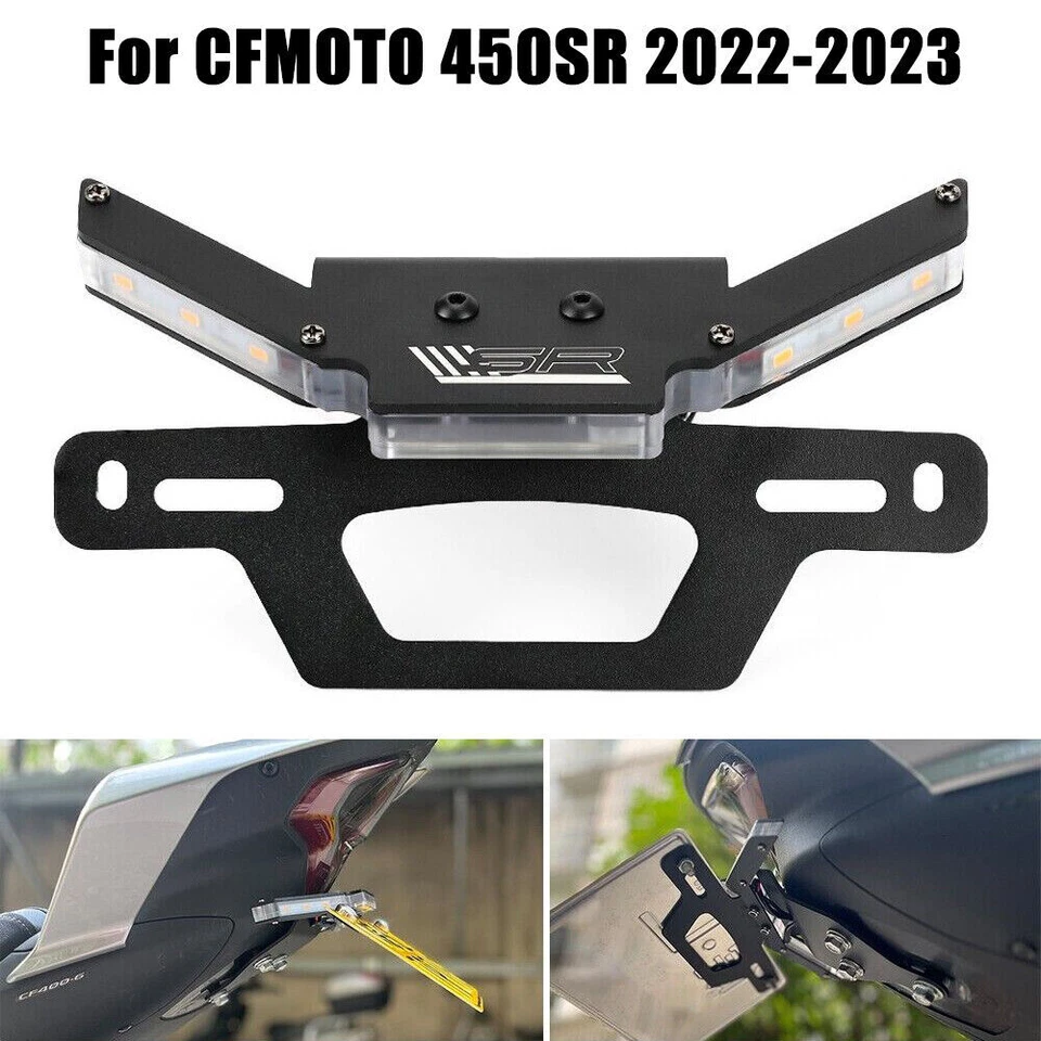 Rear Tail Tidy License Plate Holder LED Signal Light For CFMOTO 450SR 2022-2023 Foto 1 de 4