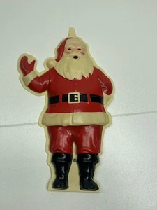 Vintage Waving Santa Claus Molded Plastic Wall Hanging 7” - Afbeelding 1 van 6