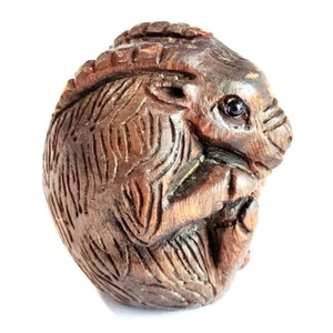 F056 - 30 Years OLD 1.5" Collectible Ebony Ironwood Netsuke - Goat Ram - Picture 1 of 5