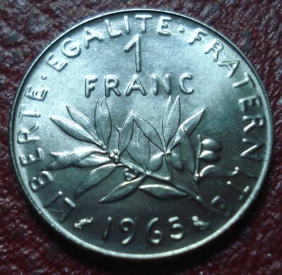 1965 FRANÇA 1 FRANCO EM ESTADO NÃO CIRCULADO - Imagem 1 de 2