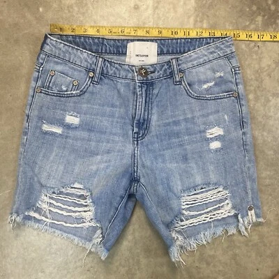 Pantalones cortos de jean One Teaspoon para mujer 25 Eddie Eagle Blakey Distressed Bermuda Foto 1 de 4