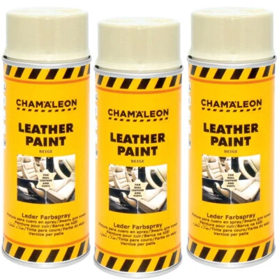 Leder Spray Lederspray Beige 3x 400ml Lederfarbspray Lederfarbe Kunstleder Creme - Bild 1 von 3