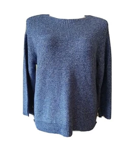 Charter Club XL Sweater Marled Boatneck Pullover Blue  - Picture 1 of 5