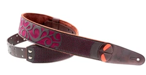 RightOn! Correa de guitarra Mojo Nashville Borgoña Vegana 6 cm de ancho + Soportes derecho - Imagen 1 de 4