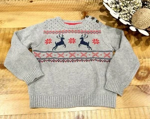 Wonder Nation Grey Holiday Sweater Reindeer Design, Size 4T. Great Condition! - Picture 1 of 9