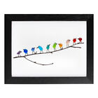 Sea Glass Rainbow Birds,Rainbow Bird Wall Decor,Mini Sea Glass Desk Art