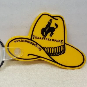 Vintage Texas Stampede Yellow Cowboy Hat Keychain - Picture 1 of 4