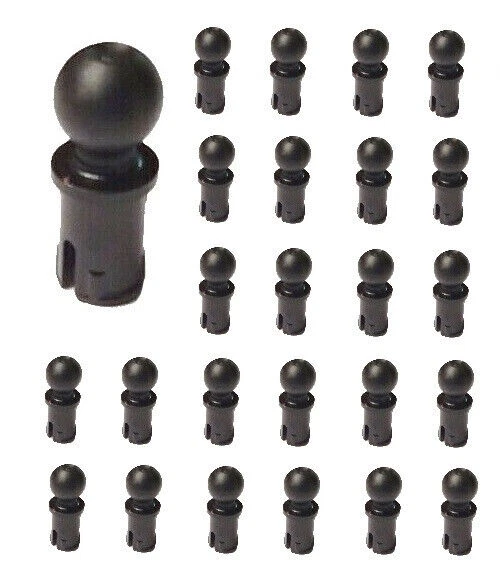 ☀️NEW LEGO 25x Black Technic Pin w/ Friction Ridges & Tow Ball w/ Round Pin Hole - Image 1 of 2