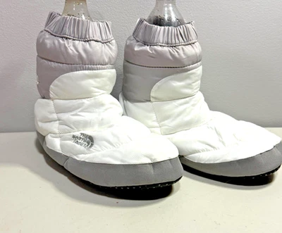 The North Face Nuptse 700 Unisex Pequeño Zapatilla Botín Blanco Gris Puffer Camping Foto 1 de 4