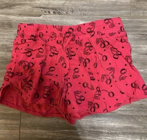 Girls Cherry Shorts Red Black Justice Size 12 Youth - Picture 1 of 3