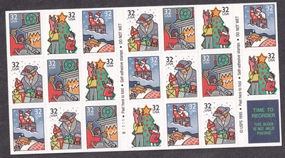 Scott #3116a Christmas Family Scenes Booklet of 20 32¢ Stamps - MNH P#B1111 - Image 1 of 2