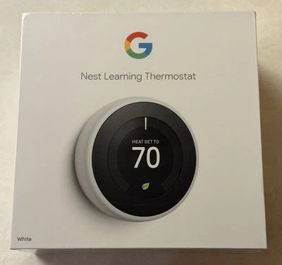 Google Nest T3018US 3rd Generation Learning Thermostat - White - Sealed New! - Image 1 of 3