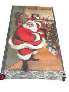Very Nice * Vintage 1950's Santa Claus Christmas Door Poster Decor - Picture 1 of 14