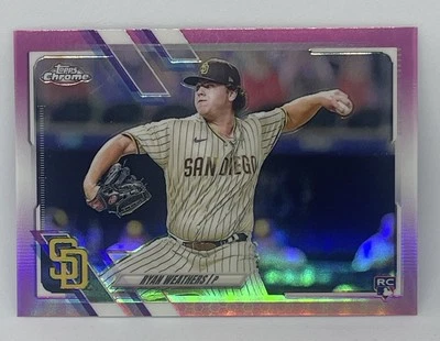 2021 Topps Chrome Ryan Weathers Pink Refractor #97 RC San Diego Padres - Image 1 of 2