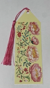 Flower Bookmark women's paint mothers day peonies pink cream spring - Picture 1 of 3