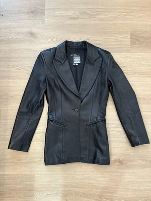 Chaqueta Negra Clásica Icónica De Colección Para Mujer Michael Hoban NORTH BEACH CUERO Talla 4 Foto 1 de 4