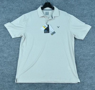 Camisa polo de golf Callaway para hombre M Opti-Dri elástica plateada rendimiento abedul nueva con etiquetas Foto 1 de 4