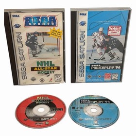 NHL Powerplay 96 & NHL All-Star Hockey (Sega Saturn) Complete w/ Man + Reg Card