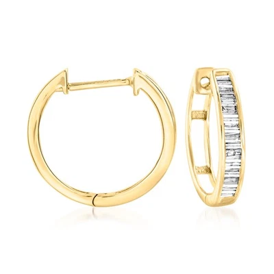 0.20 ct. t.w. Diamond Huggie Hoop Earrings in 14kt Yellow Gold. 1/2 inches - Image 1 of 3