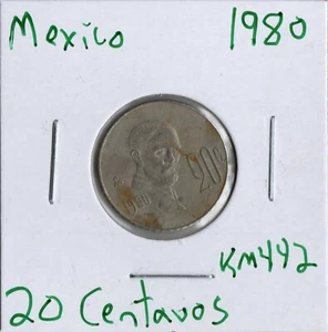 Coin Mexico 20 Centavos 1980 KM442 - Picture 1 of 2