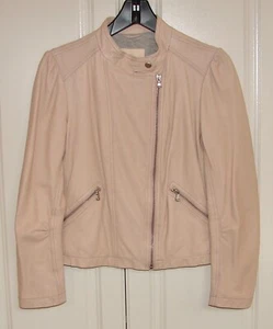 NWT Rebecca Taylor size 10 nude pink garment washed leather moto jacket $950 - Picture 1 of 4