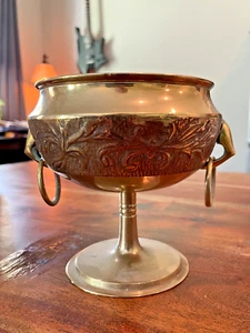 Brass 6.25" x 6" Vintage Malm Ringed Bowl - Picture 1 of 3