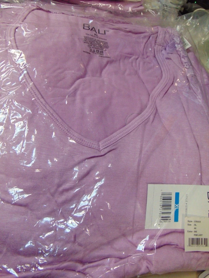 Pajama set Bali sleepwear Top base is LACE Retail $49 sz M pink PANTS - Image 1 of 1