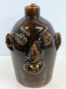 Signiert L.D.B. 8 Zoll Gesichtskrug Brown's Pottery, Arden, NC 1997 SCHÖN! - Bild 1 von 8