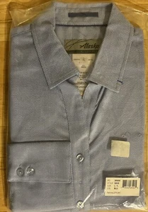 Luly Yang Alaska Air Women’s Blue Uniform Button Long Sleeve Shirt Large - Picture 1 of 4