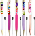 Ballpoint Pens, 5 Pieces Rose Gold/White/Rose Red/Dark Purple Metal Ball Pen Re