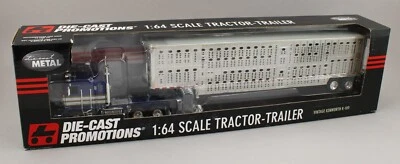 DCP 1:64 *BLUE & SILVER* Kenworth K-100 COE Semi & Wilson Livestock Trailer NIB! - Image 1 of 3