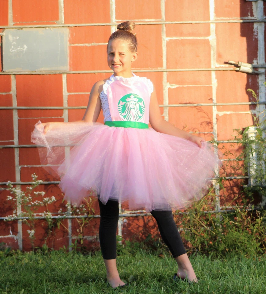New Starbucks frappe apron tutu food Halloween costume Women Girl Teen jr child - Image 1 of 4