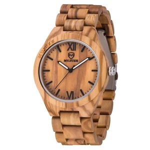 UWOOD Mens Natural Olive Wood Watch Wooden Watch for Men Father Christmas Gift - Picture 1 of 6