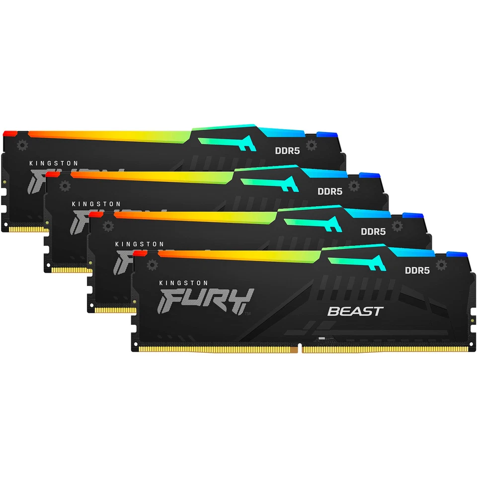 Kingston FURY DIMM 64 GB DDR5-6000 (4x 16 GB) Quad-Kit, Arbeitsspeicher, schwarz - Bild 1 von 1