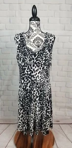 Calvin Klein women's stretch knit animal print zip back size 14 dress NWT bb19 - Picture 1 of 10