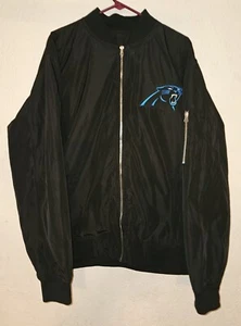Carolina Panthers NFL Team Apparel Black Full Zip Polyester Bomber Jacket XL - Picture 1 of 4