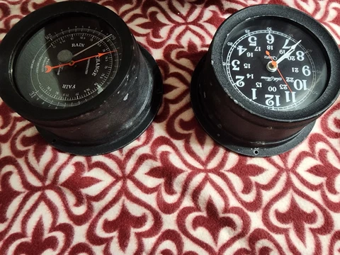 Vintage Seth Thomas Seasprite II Ship's Clock and Barometer Set--very rare! Cover