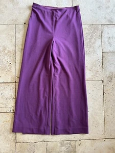 MISSONI stretchy cropped pants dark purple elastic waist IT 40 US size 4 lined - Picture 1 of 6
