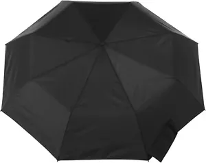 totes Automatic Open Water-Resistant Foldable Travel Umbrella Black - Picture 1 of 3
