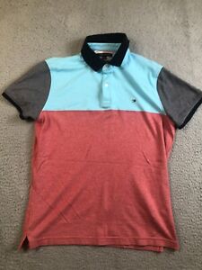 Tommy Hilfiger Polo Shirt Mens Large Multicolor Slim Fit 1/4 Button Casual Top