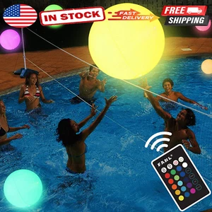 1Pcs Pool Toys, LED Beach Ball Toy with 16 Color Changing Lights, Pool Games - Picture 1 of 7