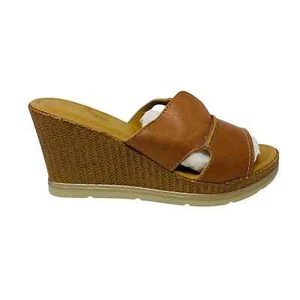 Nuevo Bella Vita Mujer Talla 9M Marrón Mulas Cuñas Hecho en Italia Cuero Nuevo en Caja - Imagen 1 de 7
