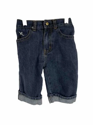Jeans de mezclilla infantil vintage Rocawear bordados con cintura elástica talla 12 M Foto 1 de 4