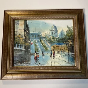 Original Oil Painting Citiscape City Scene Signed - Picture 1 of 10