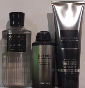 B & B Works Graphite Mens Collection Body Wash, Body Spray & Cream 3pc Gift Set - Picture 1 of 1