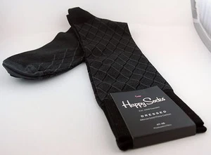 Happy Socks Herren schwarz quadratisch Optik elegant mercerisiert Pima Baumwolle Socken 10-13 - Bild 1 von 3