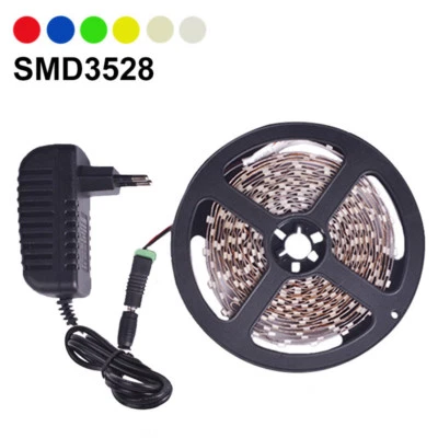 LED Strip Light 5m 60LEDs/m Single Color 3528SMD Flexible LED Tape +12V 2A Power - Image 1 of 4