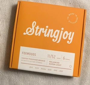 Stringjoy FOXWOODS 11/52 COATED Acoustic Guitar Strings, Balanced Super Light - Picture 1 of 2