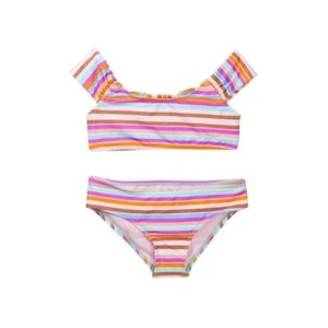 Raisins 241453 Girls Swimwear Tankini Set Striped Strappy Pink Size 16 - Picture 1 of 2