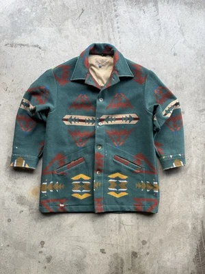 PENDLETON Native Jacket Wool 80s high grade Western Wear  L Green Men's Vintage - Image 1 of 4